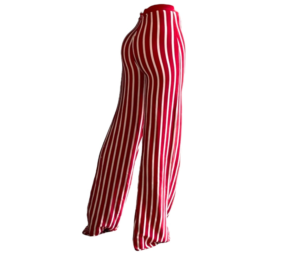 Mistress Rocks LA Red & White Striped Bandage Material Palazzo Bodycon Pants