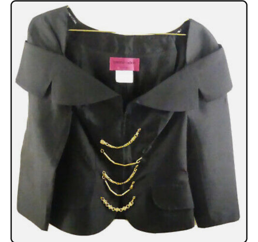 Christian LaCroix Vintage Silk Blazer/Top With Gold Chains