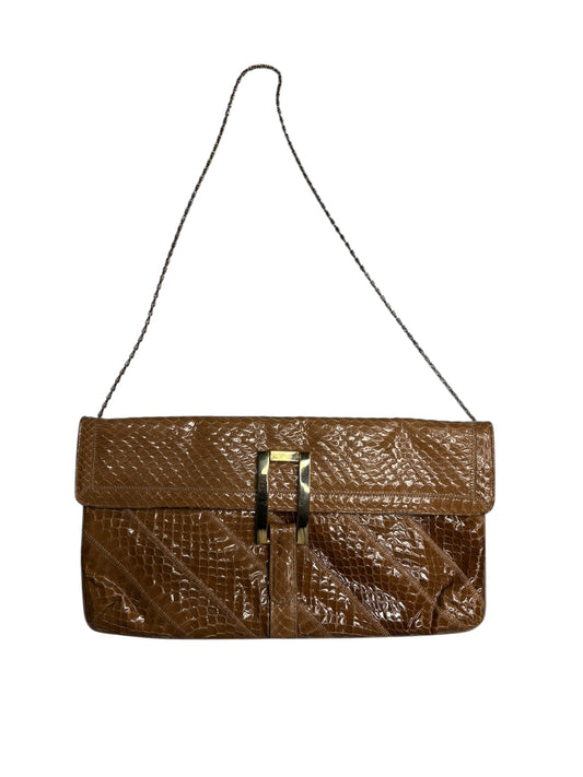 Varon Bags Leather Snakeskin Clutch Shoulder Bag