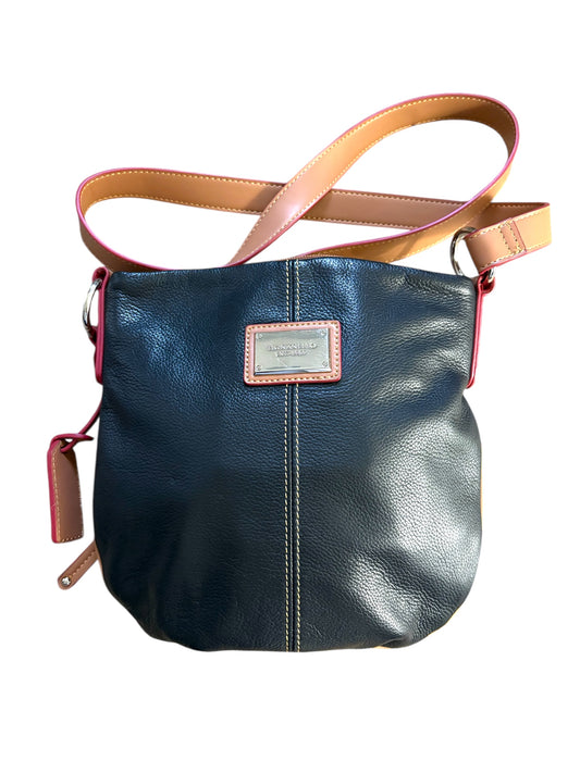 Tignanello Organizer Black Pebble Leather Crossbody Bag NWOT