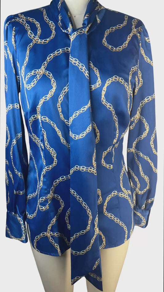 Fitted Italian Chain Blouse Lavallière by Hawes & Curtis